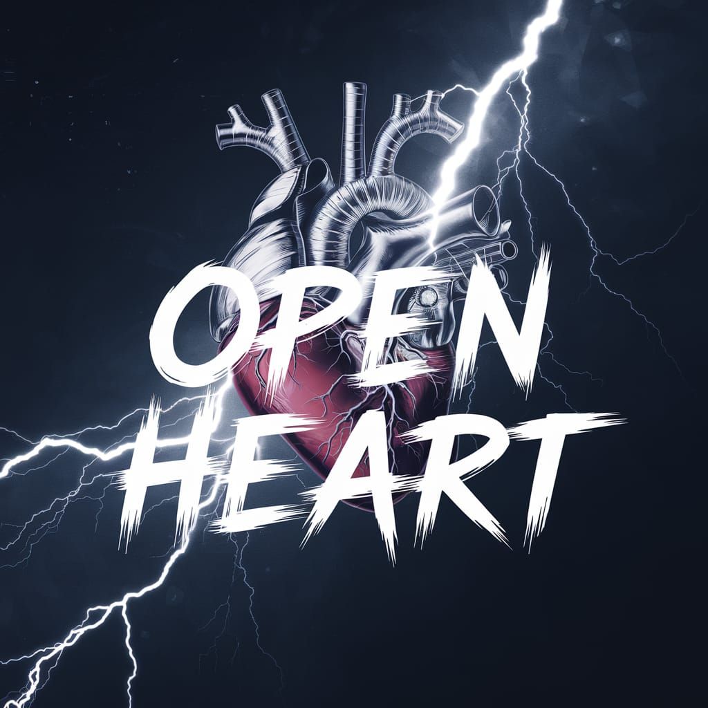 Epic Dubstep Font with Open Heart Being Struck by Lightning