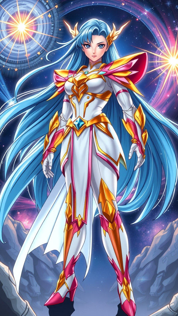 Female Warrior in Saint Seiya Style Armor