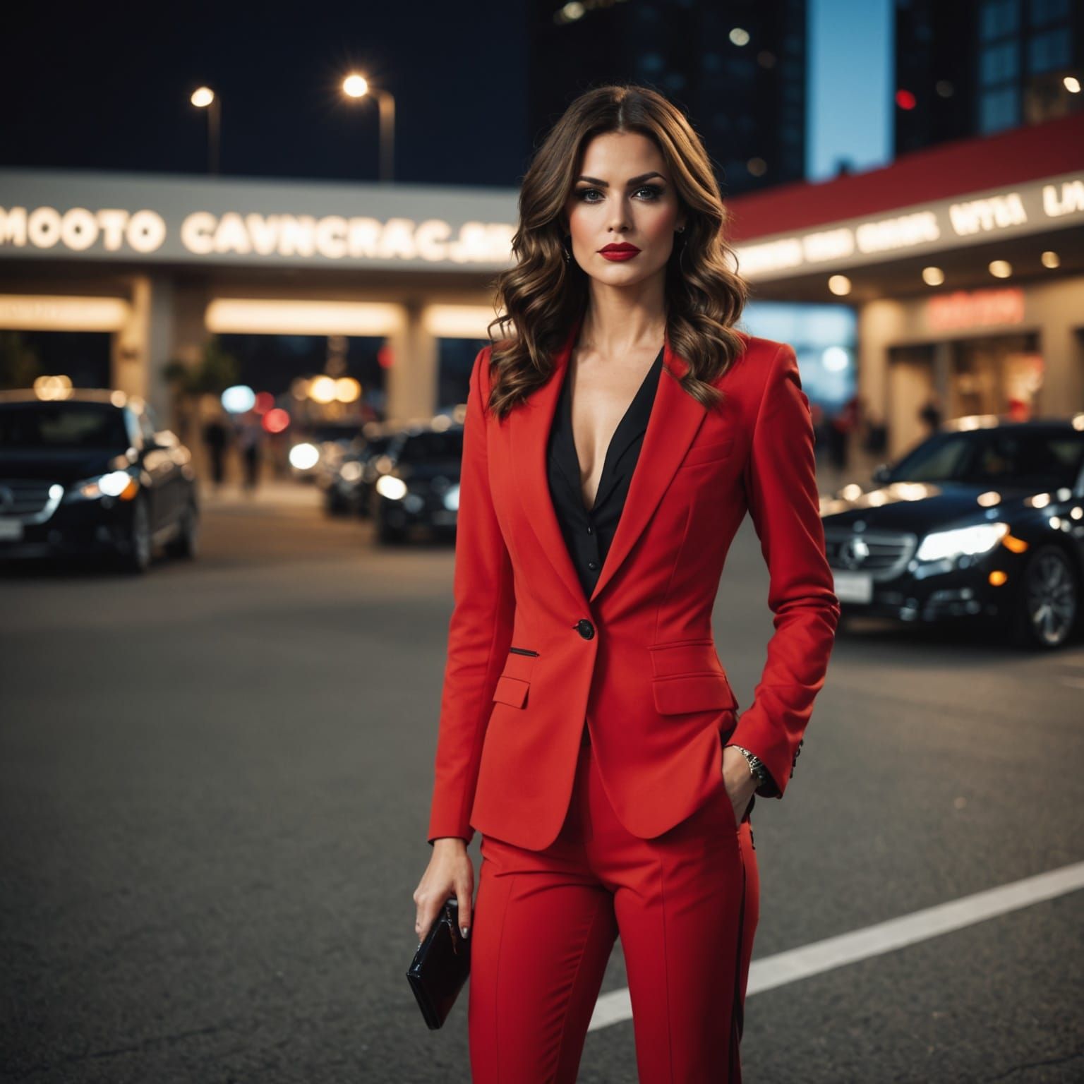 Sultry Woman in Racy Racing Attire