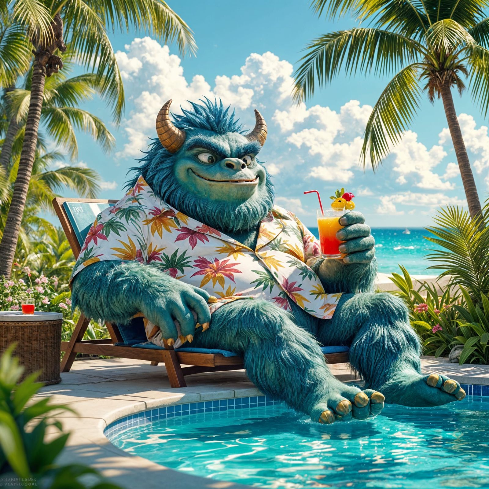 Monsters Unwinding on Vacation in Fantastical Settings