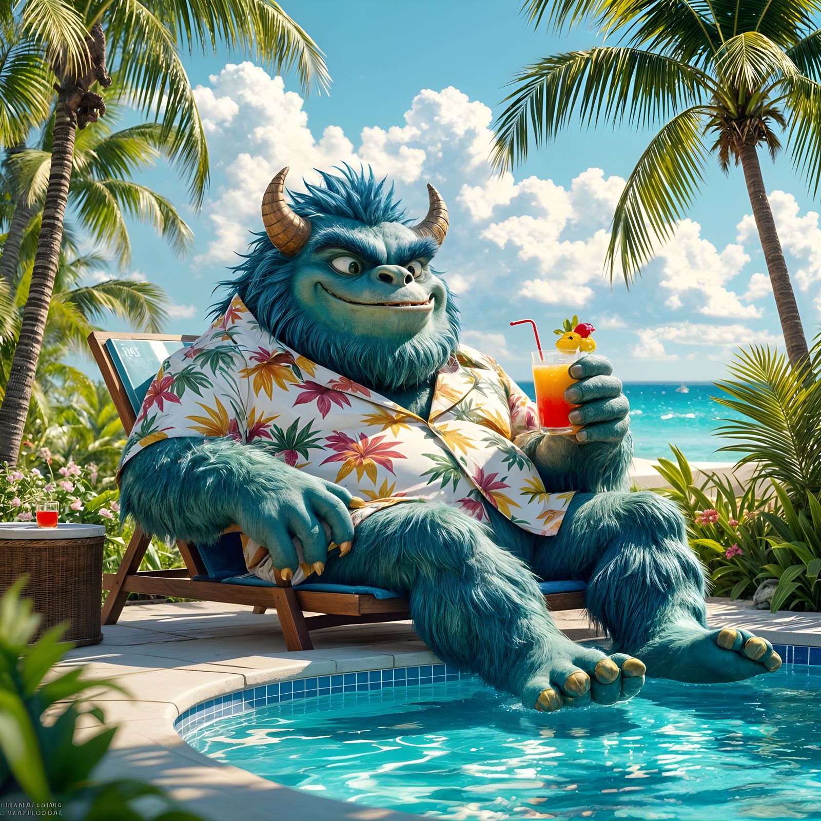 Monsters Unwinding on Vacation in Fantastical Settings
