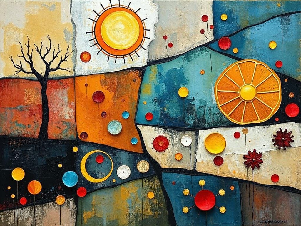 Vivid Masterpiece Mixed Media Painting