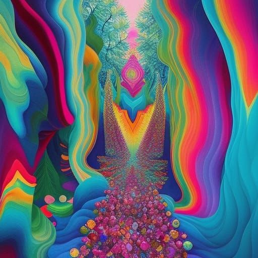 Hallucination Crystals Art in Fashion Magazine Style