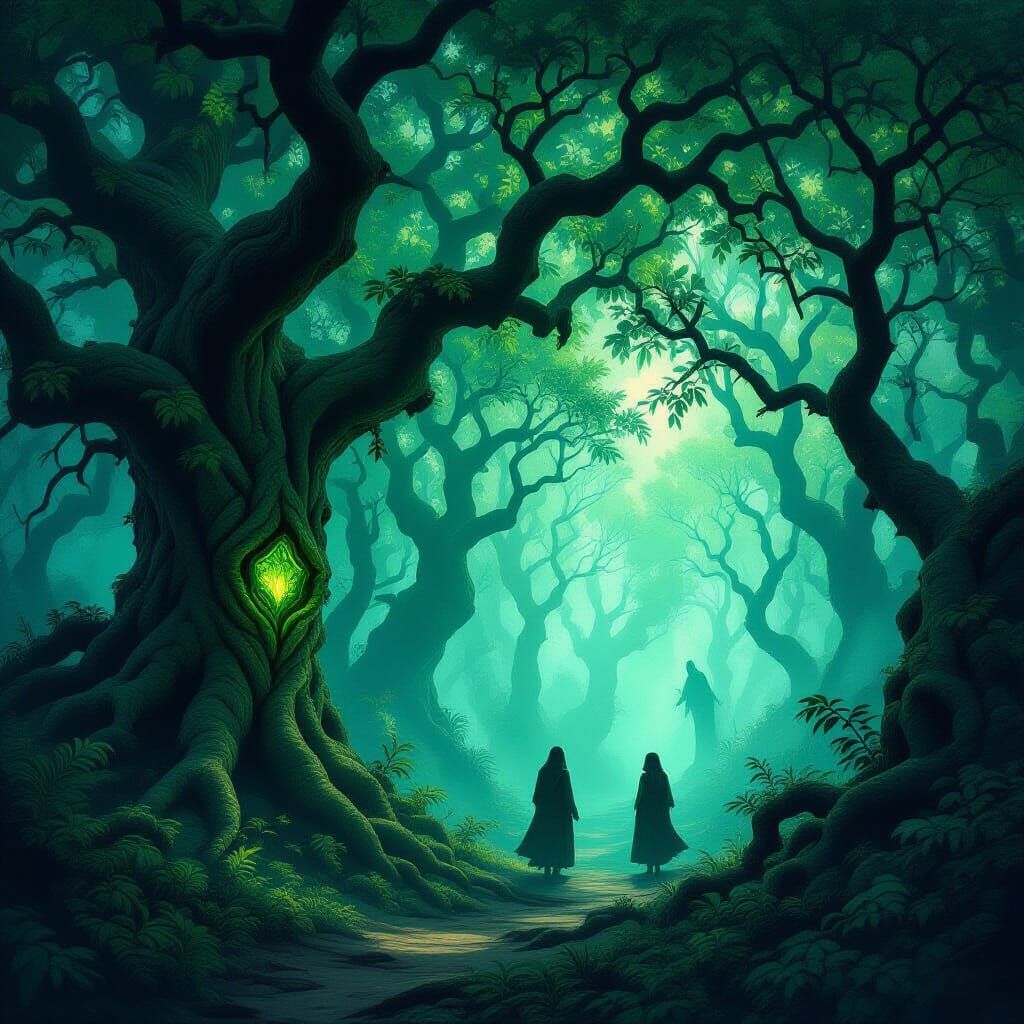 Mystical Forest Shadows Tell Ancient Tales