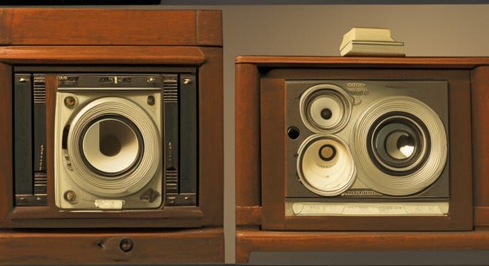 Vintage Phonograph in Stereoscopic Photography Style