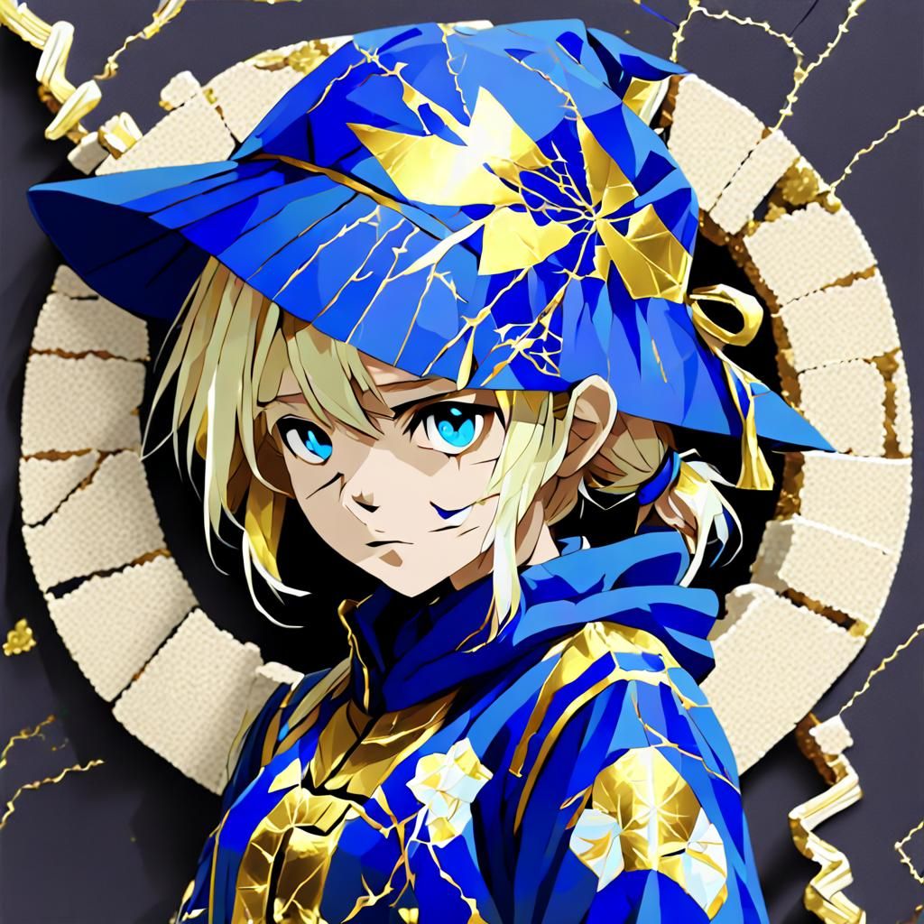 Anime Style Witch with Kintsugi Detail