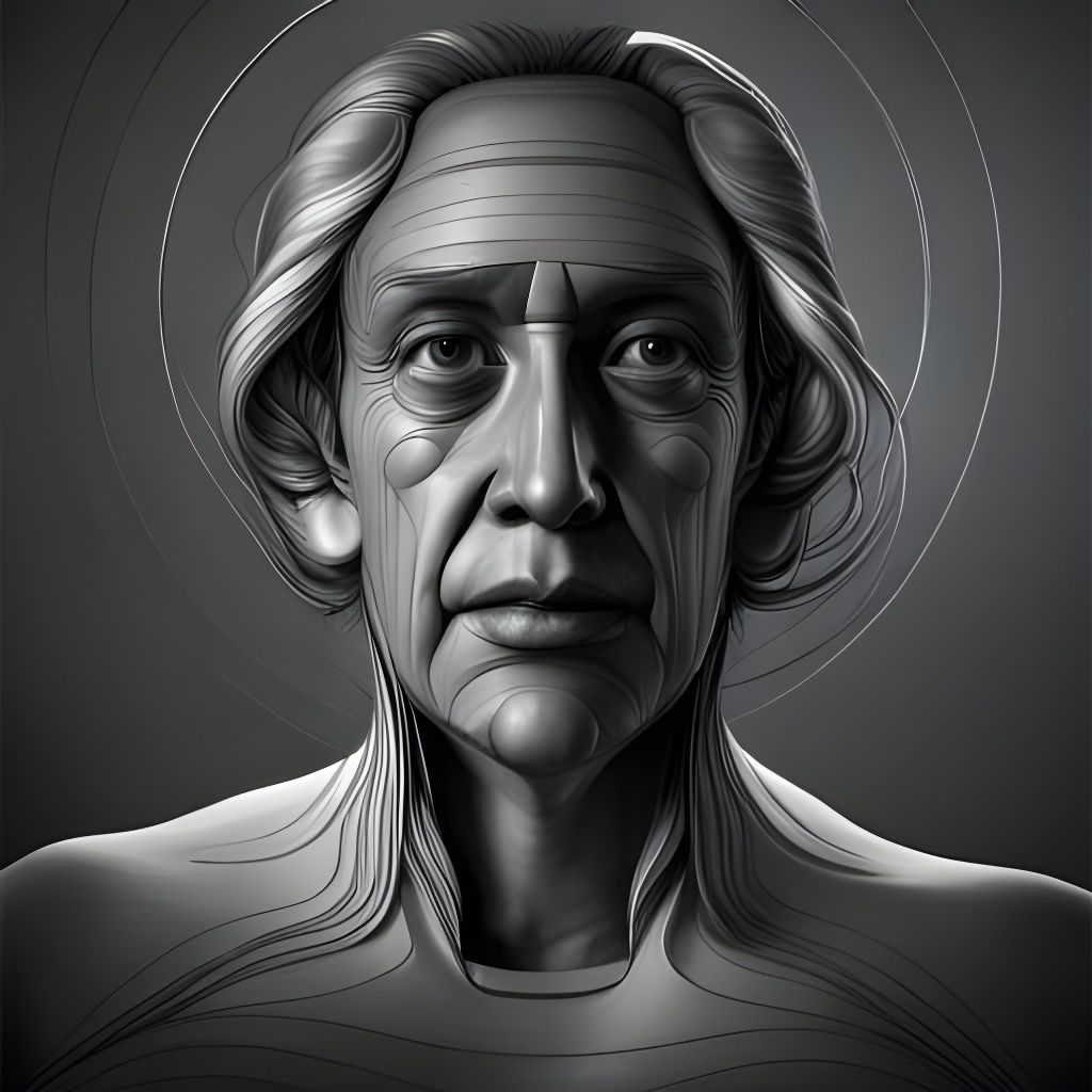 Revolving Geometric Angelic Face in Da Vinci Style