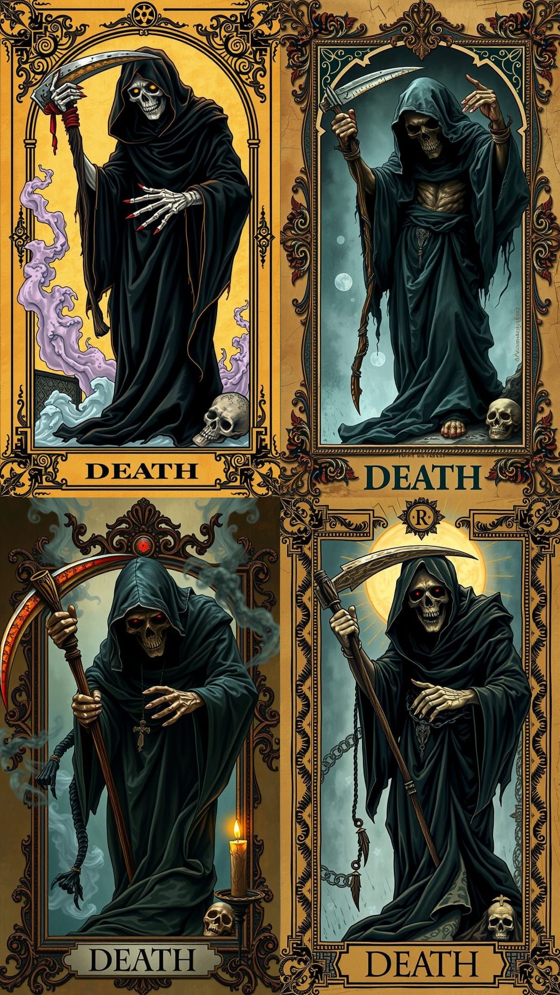 Grim Reaper Leaps from Death Tarot Card