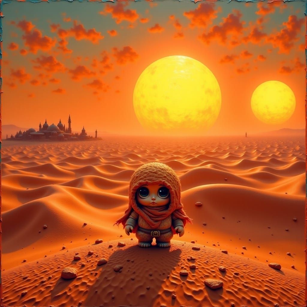 Tatooine Sunset with Chibi-Eyed Doll