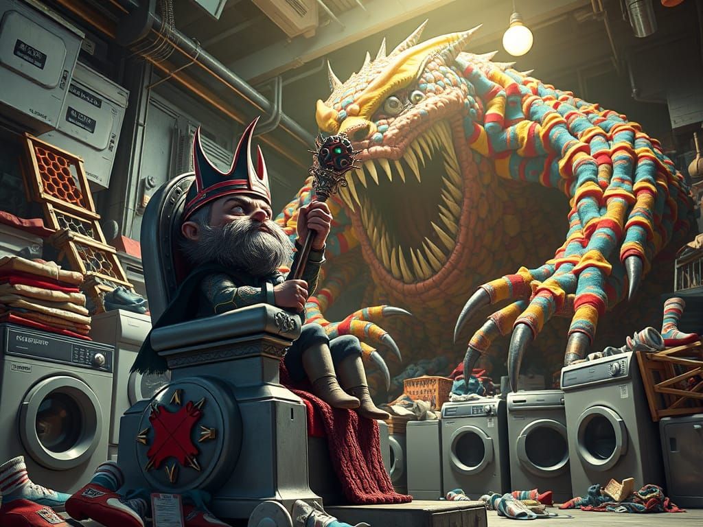 Lord Lint: Sock Tyrant in Sci-Fi Lair