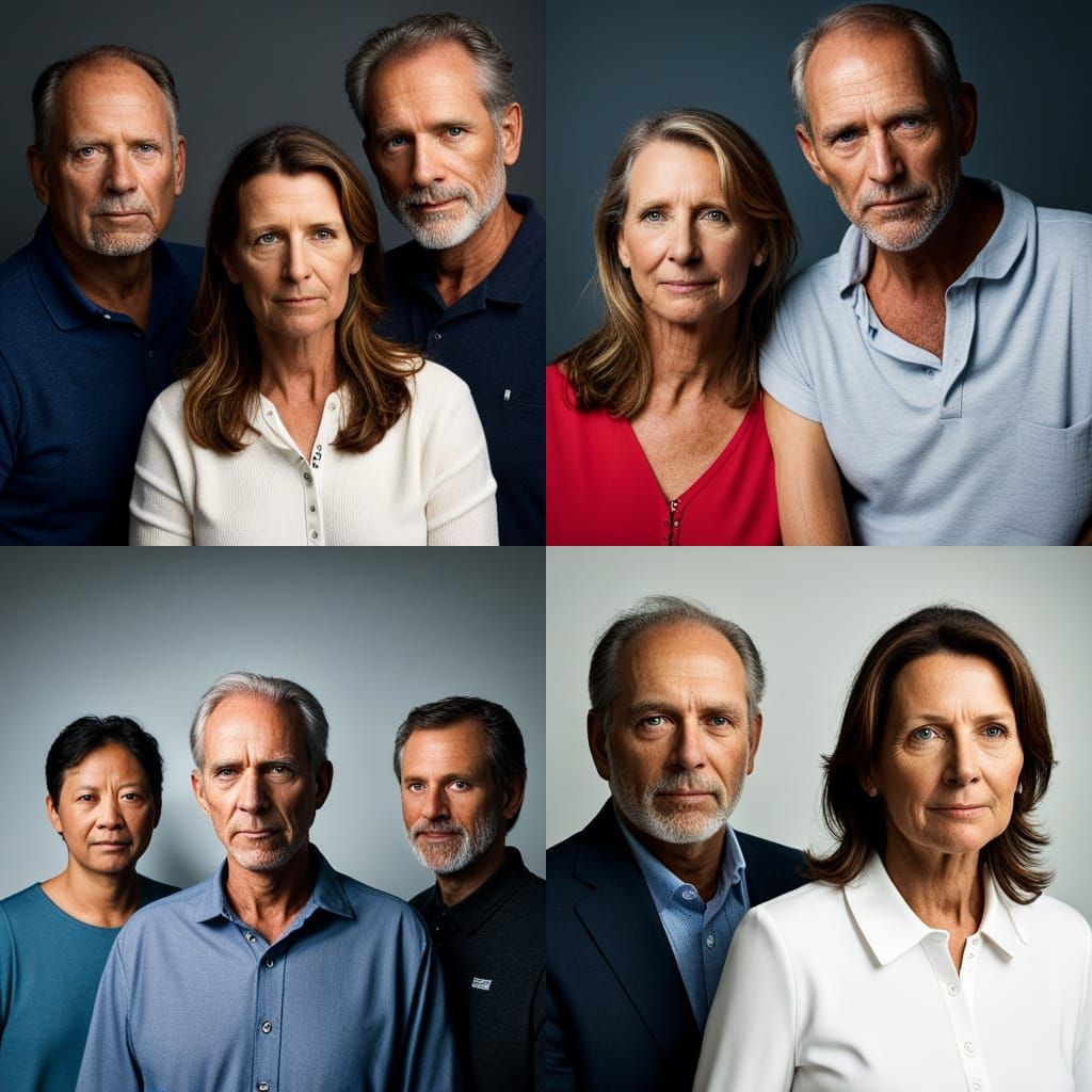 Family Portrait in Studio Lighting Style