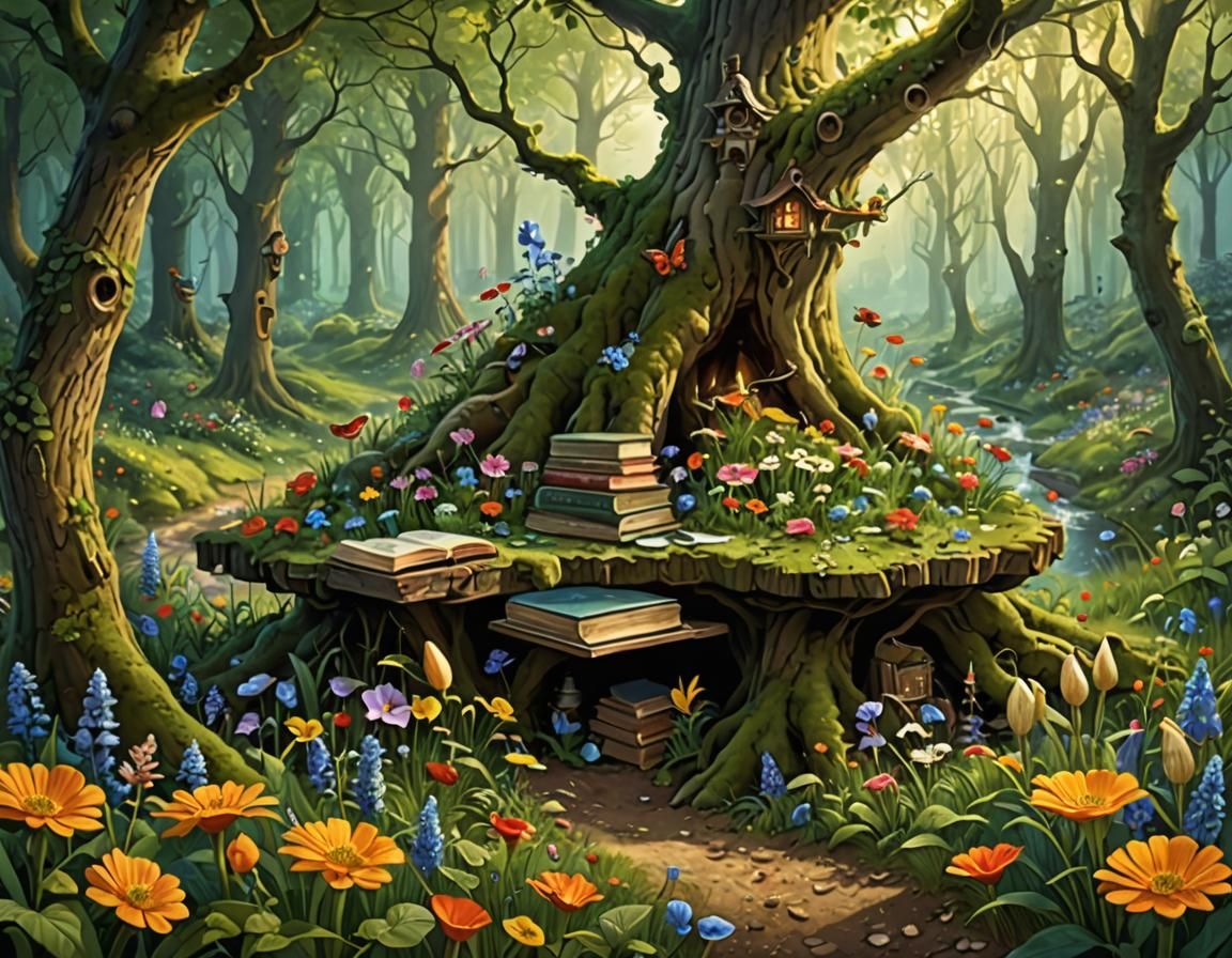 Enchanting Forest Cottage with Magical Flora