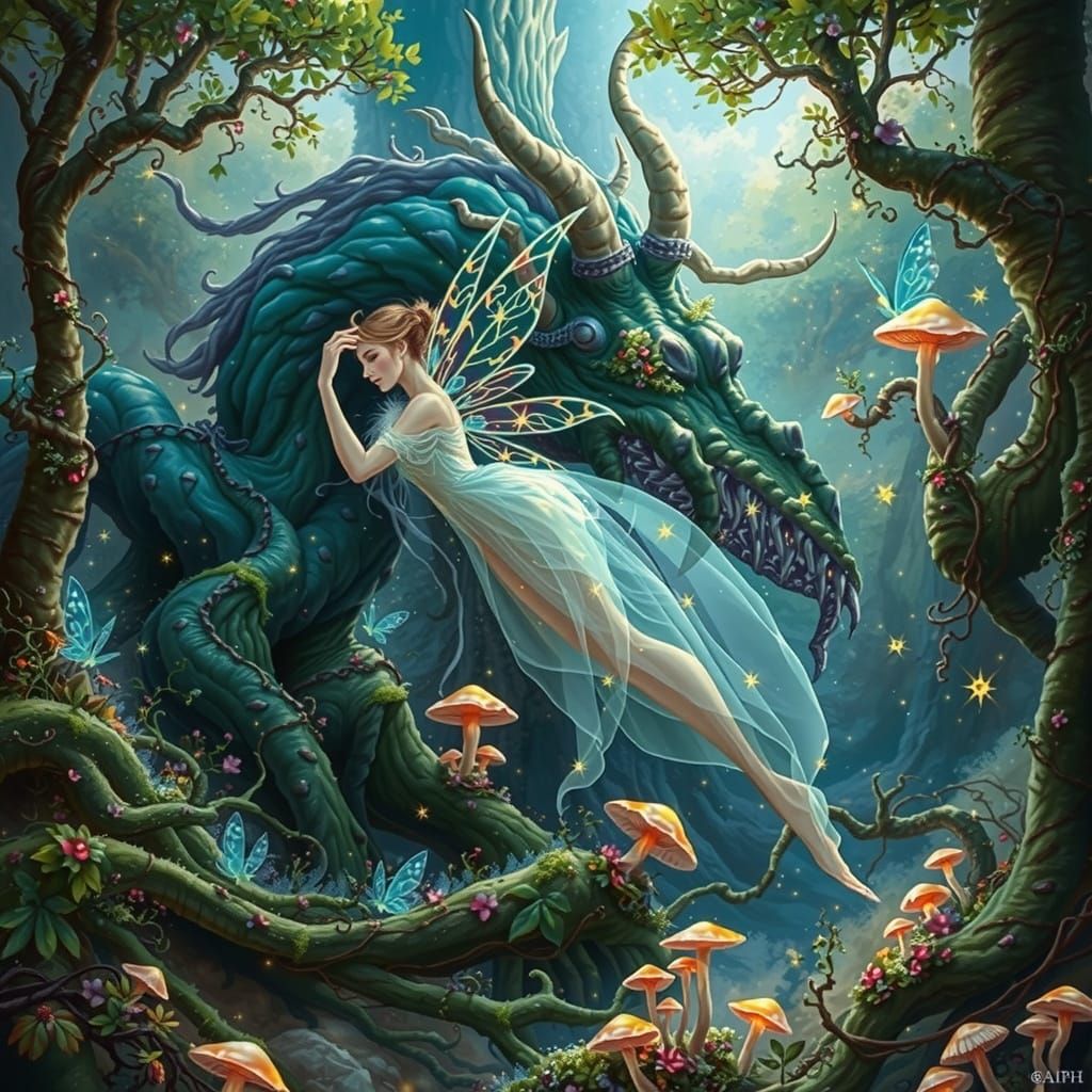 Enchanted Forest Fairy in Vibrant, Ethereal Light