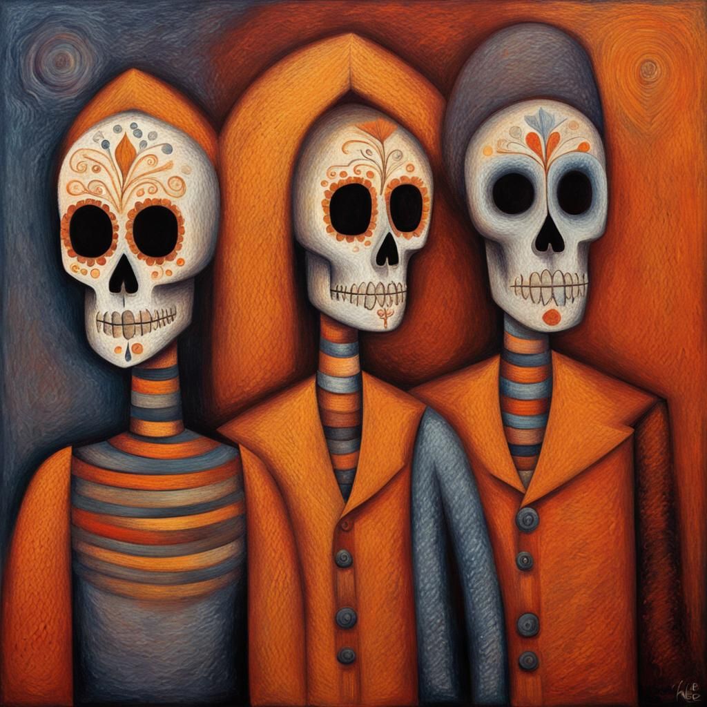 Dia de los Muertos Expressionist Oil Painting
