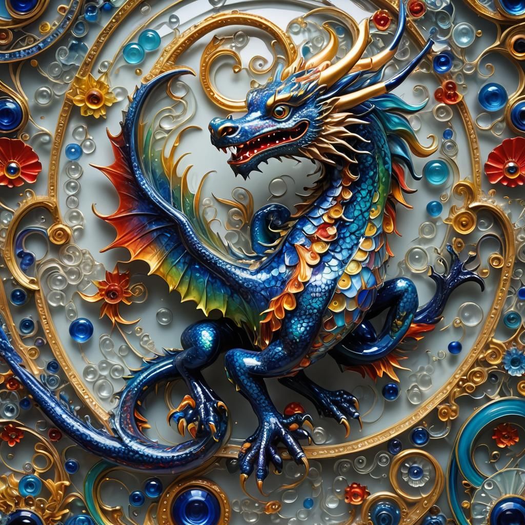 galaxy dragon sculpture