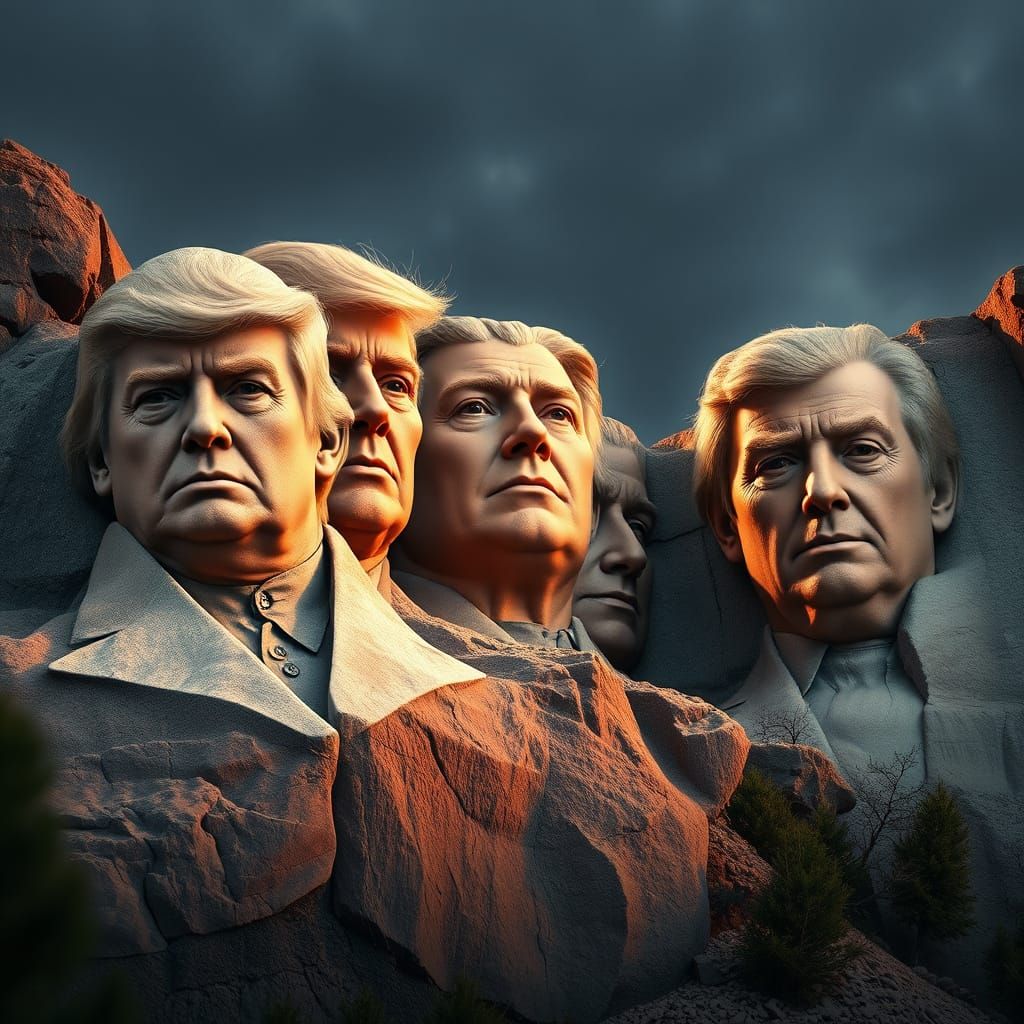 Donald Trump on Mount Rushmore: A Digital Matte Painting