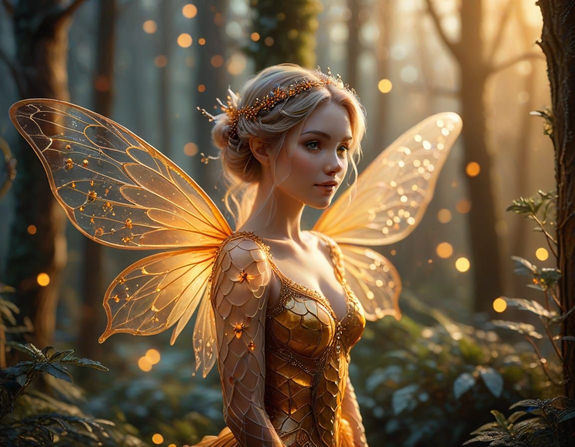 Whimsical Fairy in Magical Winter Glade