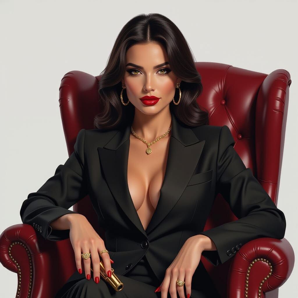 Gangster Boss Portrait in Noir Cinematic Style