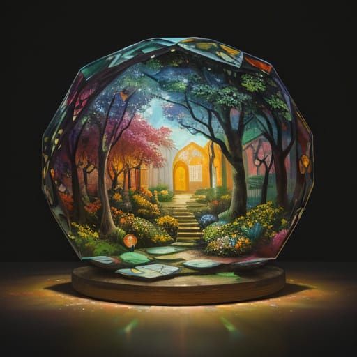 Surreal Velvet Architecture in Neo-Impressionist Style