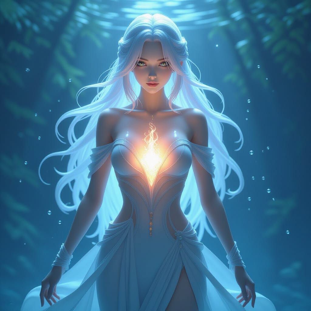 Ethereal Water Woman in Dark Fantasy Style