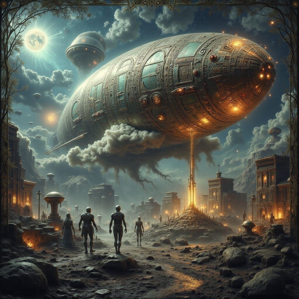 Ireland Map Double Exposure with Ancient Alien Symbols