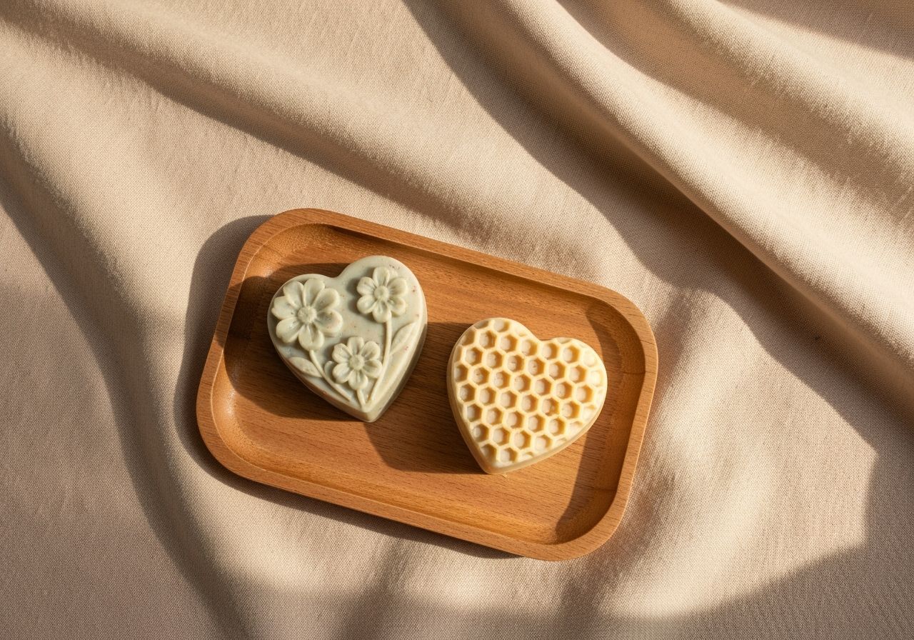 Heart-Shaped Soaps in Minimalist Aesthetic