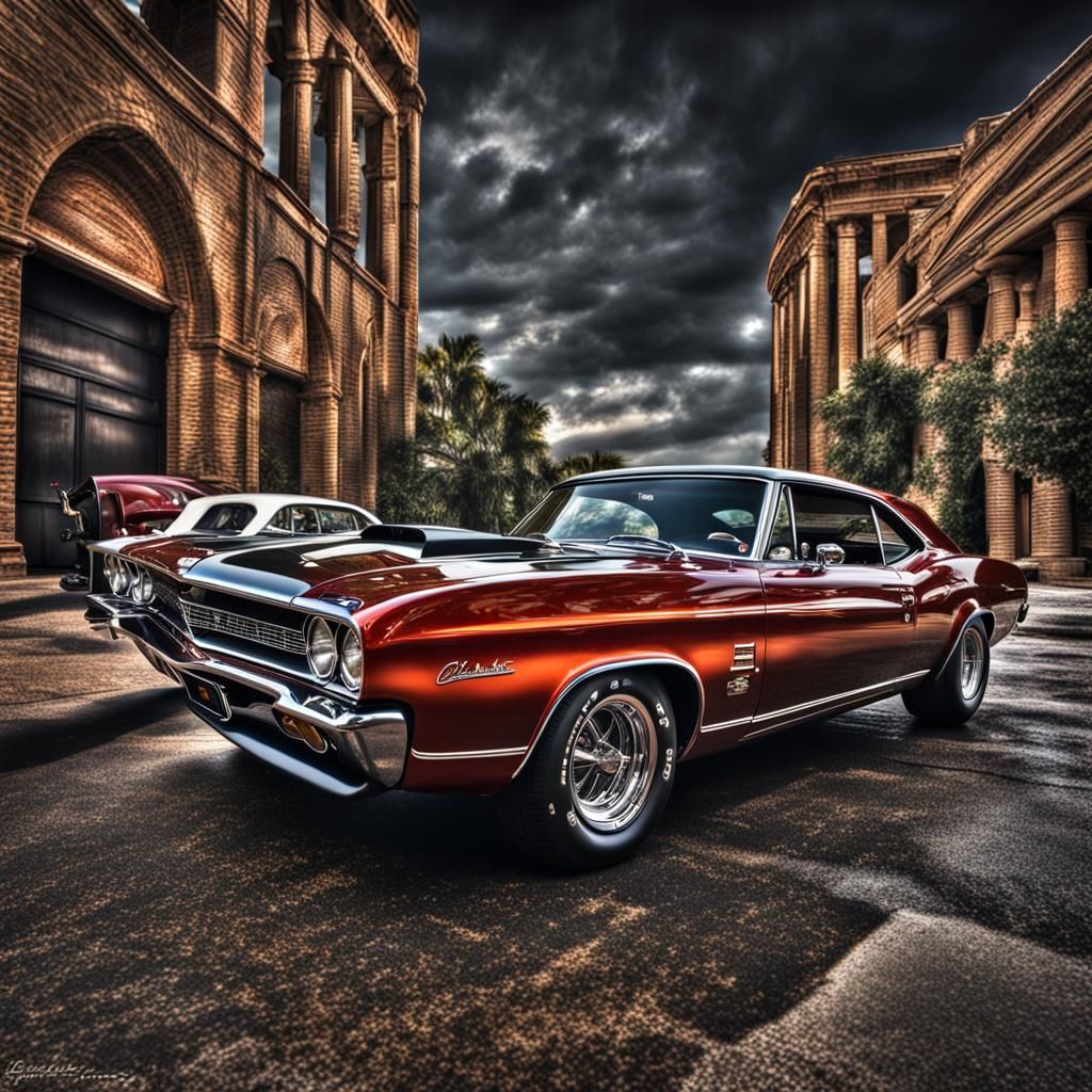 Hyperrealistic Classic Muscle Cars in Cinematic Style