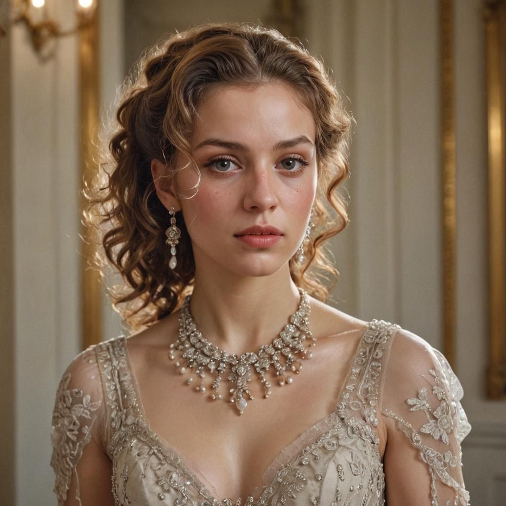 Baroque Portrait of a Woman in a Luxurious Mansion