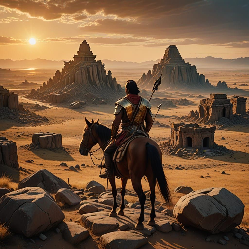 Steppe Warrior in Golden Hour