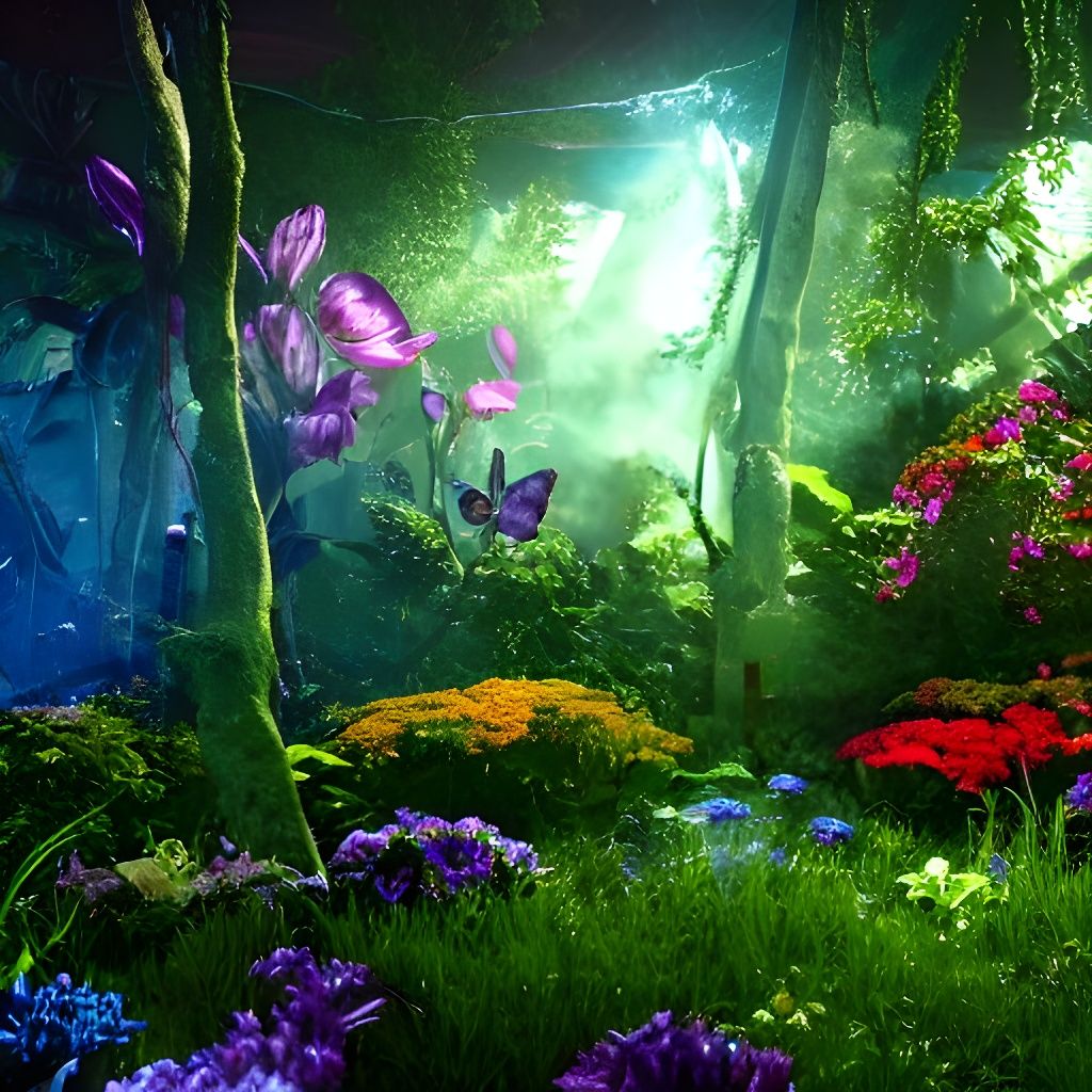 Hyperdetailed Sci-Fi Alien Garden in Photorealism