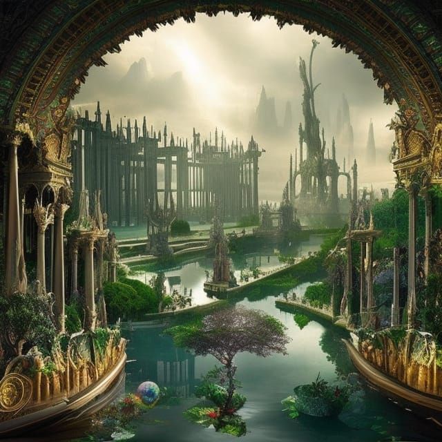 City of Atlantis: Floating Gardens and Crystal Palace