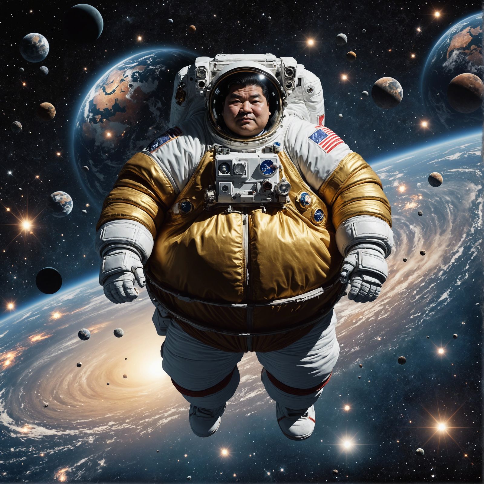 Sumo Astronaut in space