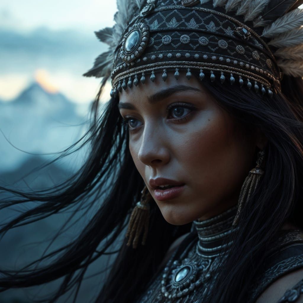 Striking Cherokee Princess Portrait in Epic Style