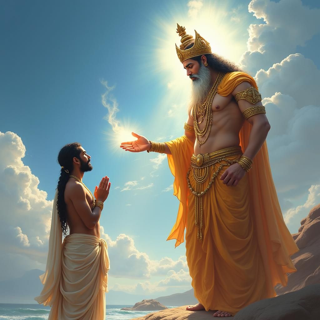 Indra's Blessing: Divine Light on Rishi Varun