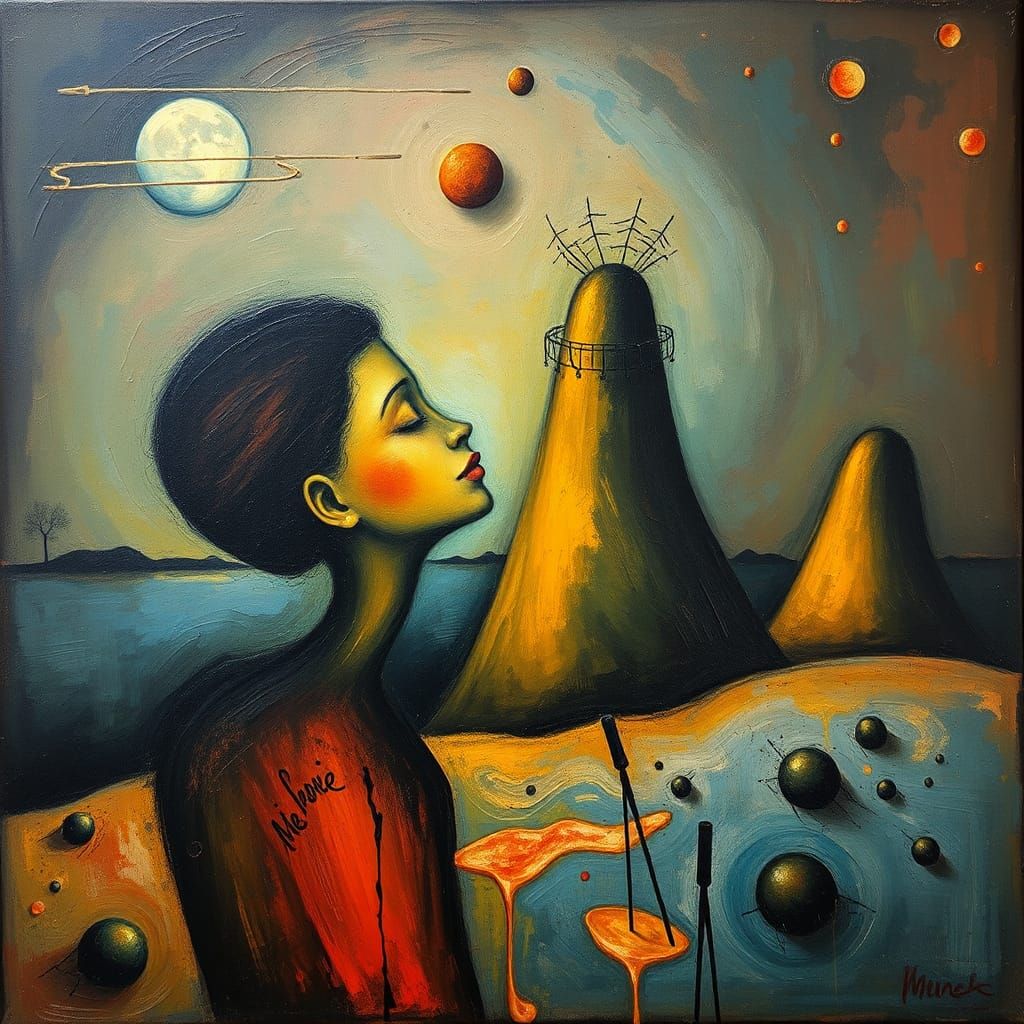 Surreal Melting Dreamscape as Oil Painting