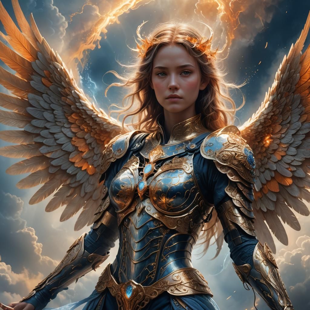 Angel with Glowing Wings in Ethereal Fantasy Art