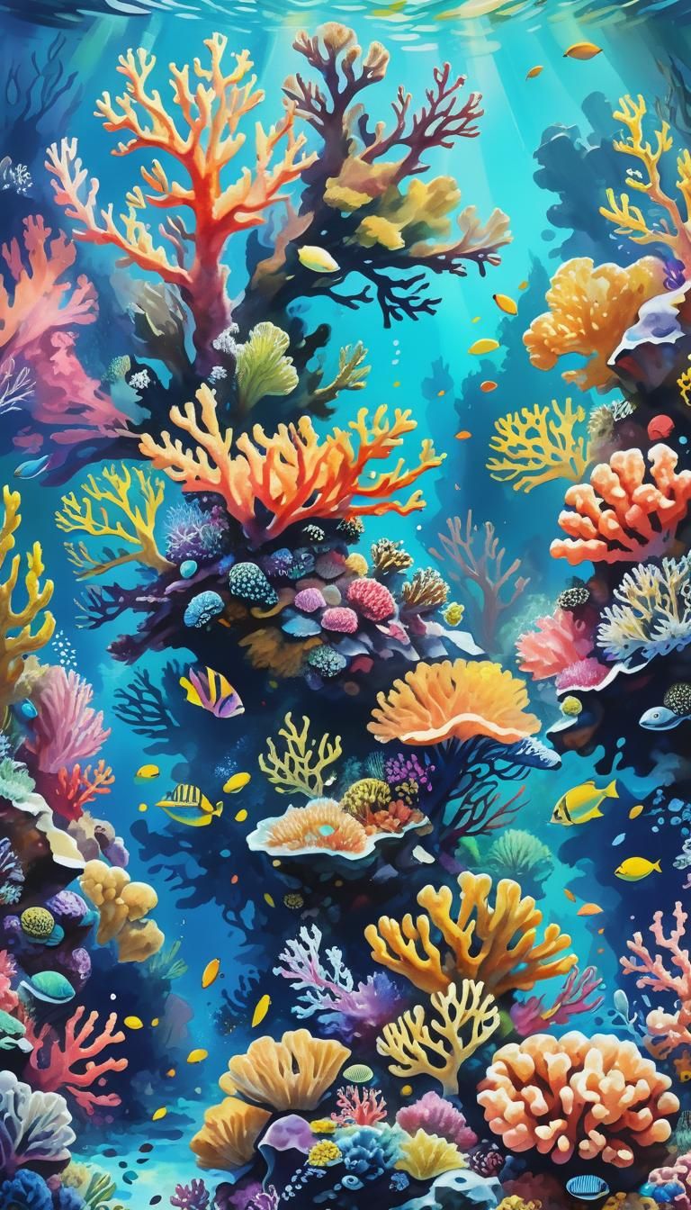 High resolution beautiful underwater coral reef