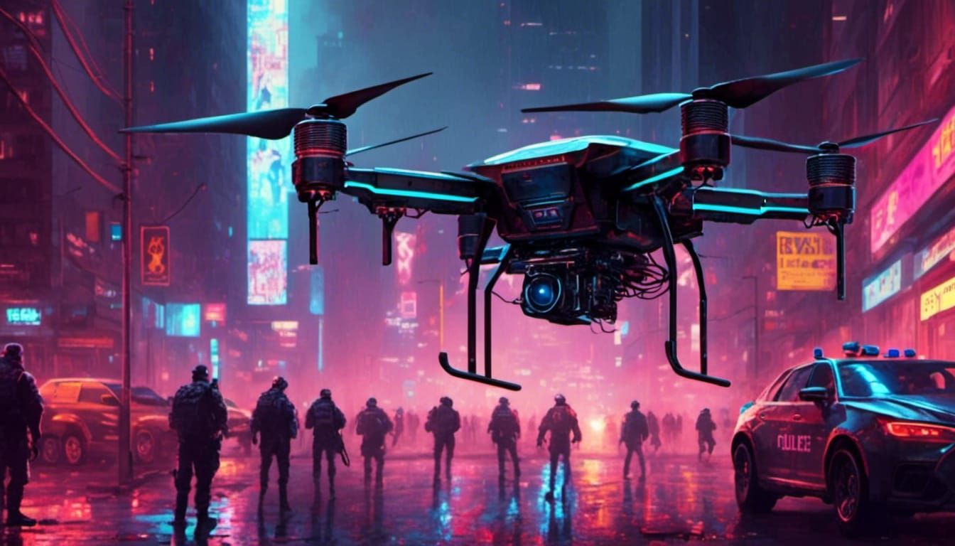 futuristic police drone I