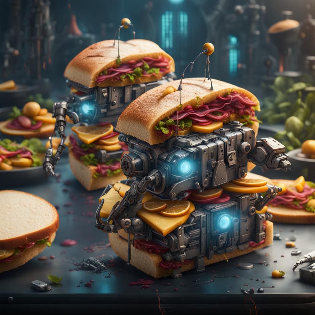 Robotic Cyber Sandwiches: Detailed Matte Painting