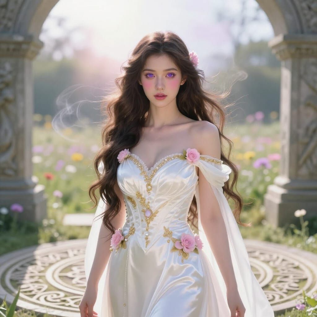 Ancient Goddess in Luminous Fantasy Art Style