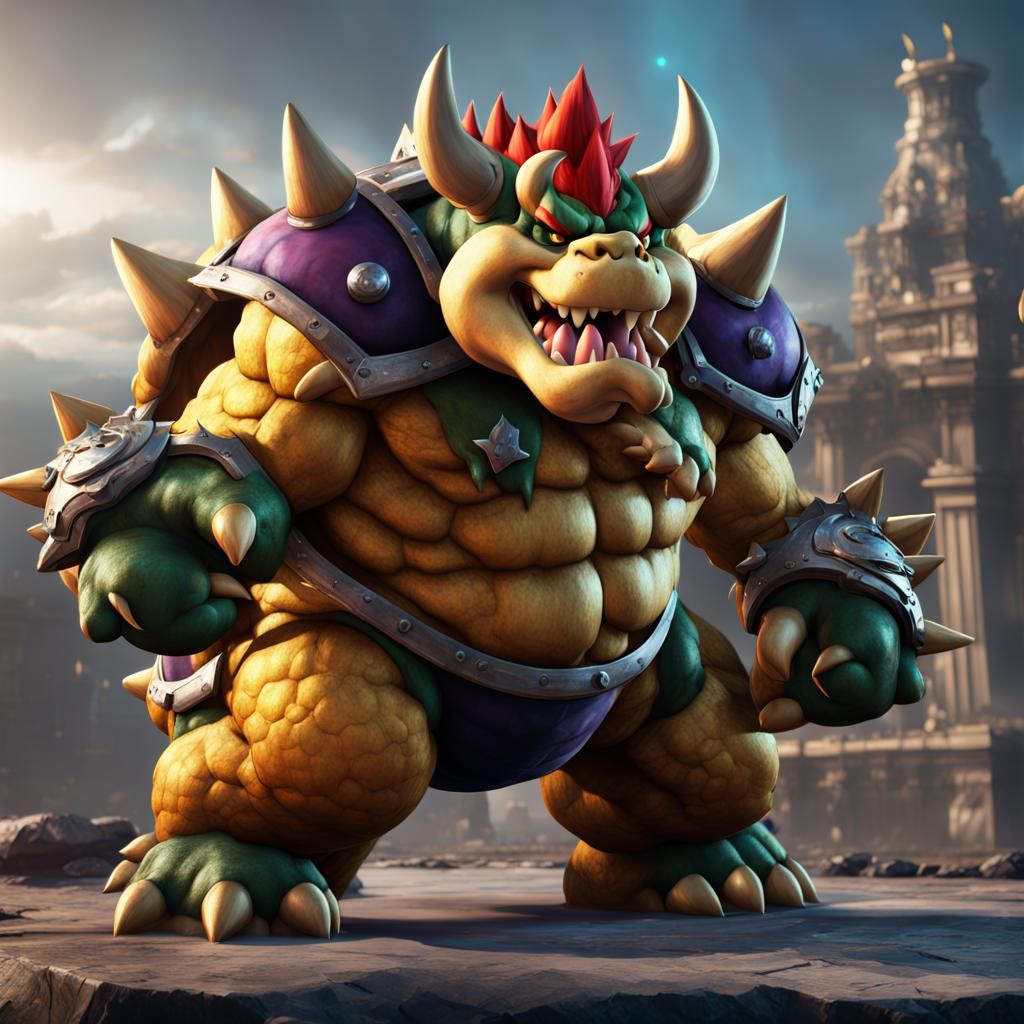 Giga Bowser Splash Screen: Detailed Matte Painting