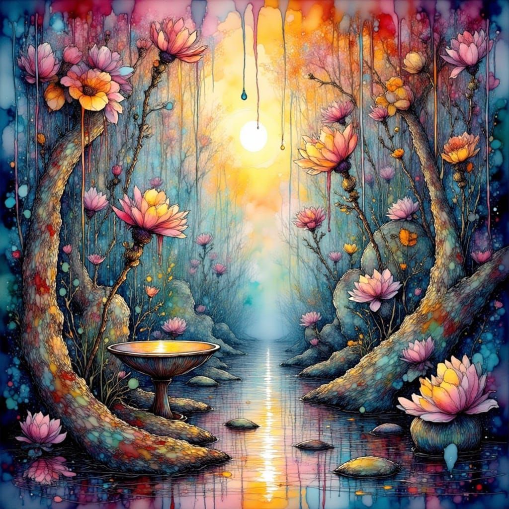 Delicate Ice Crystals Dance in Whimsical Fantasy