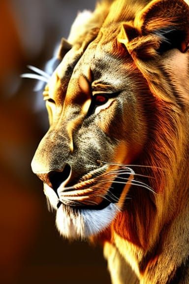 Golden Lion King: Hyperdetailed Photorealistic Masterpiece