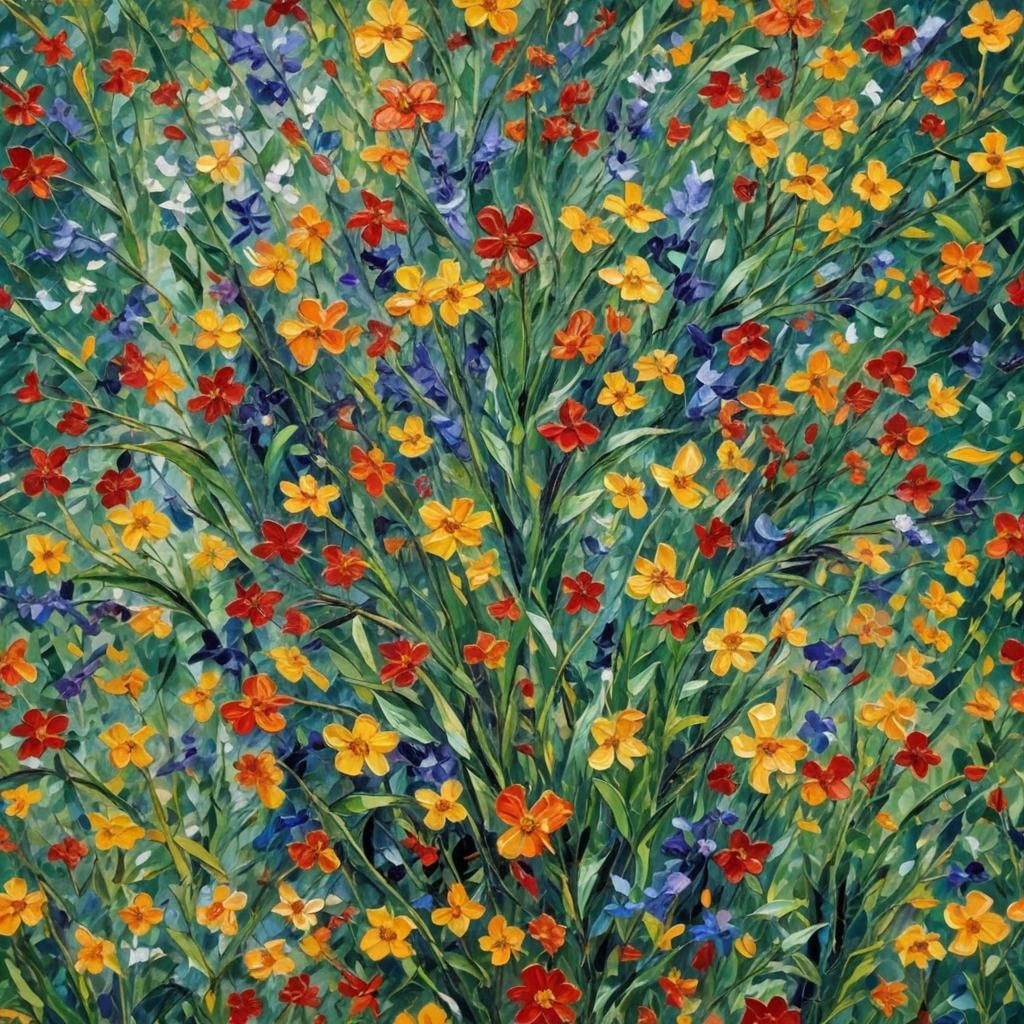 Colorful Impasto Oil Painting in Expressionist Style