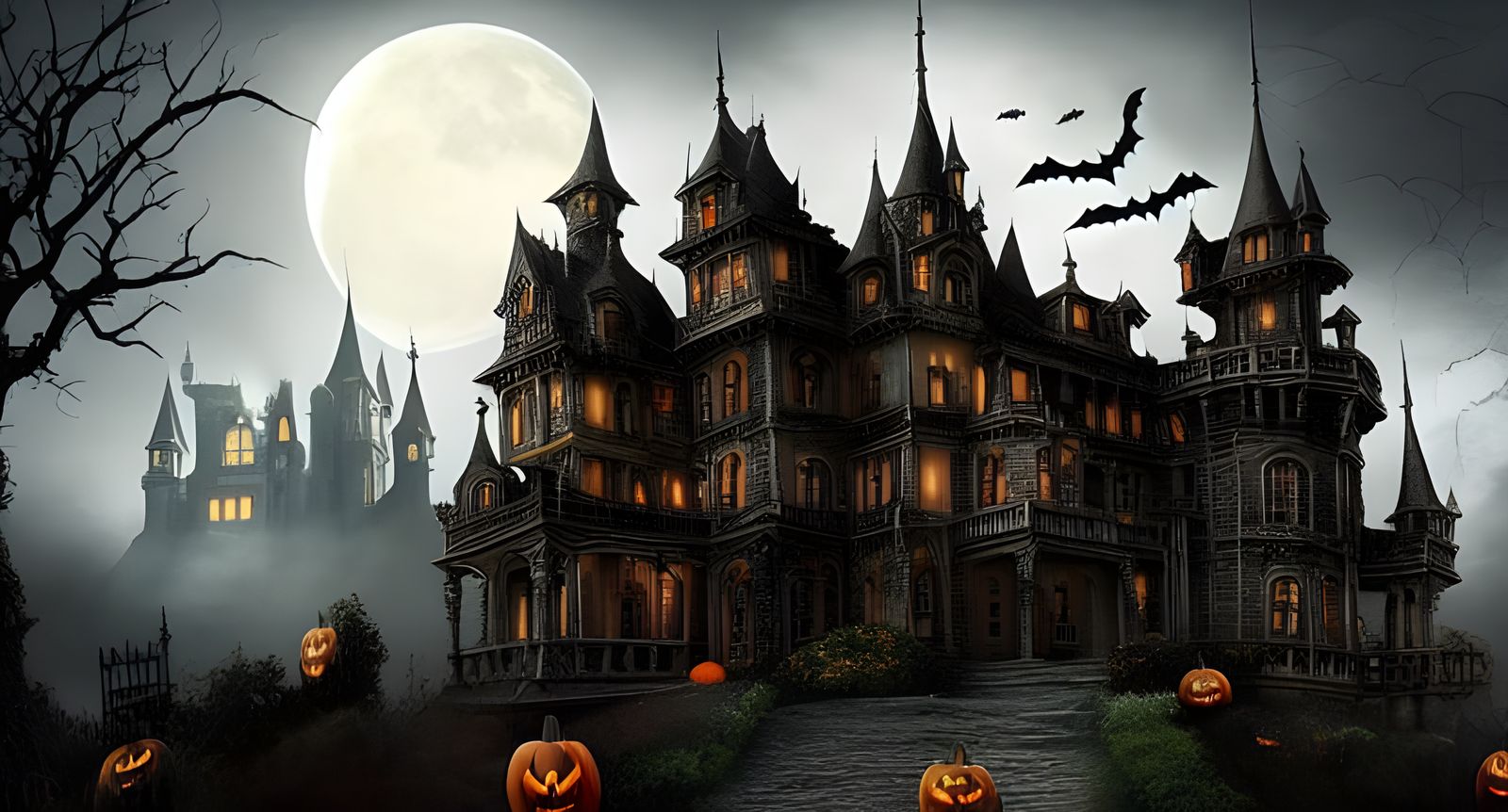 Spooky Halloween Castle: Digital Matte Painting