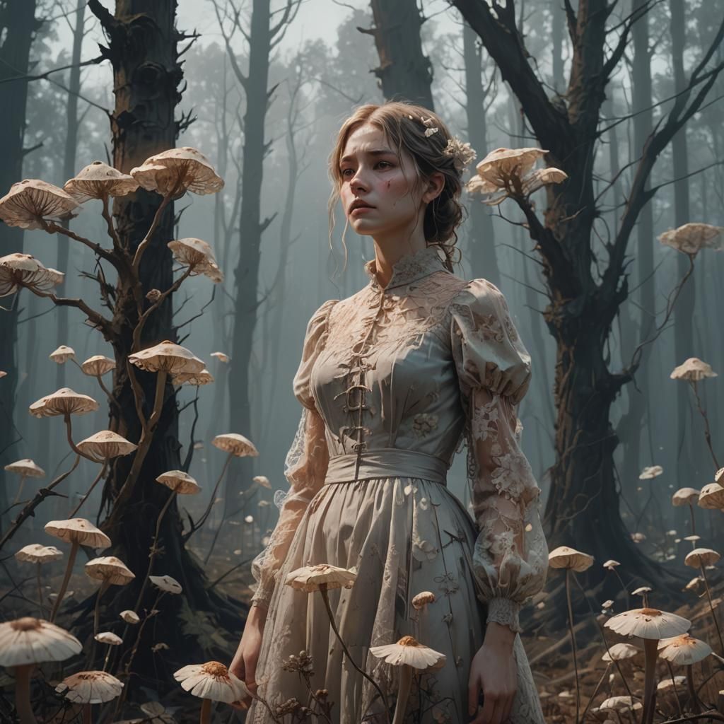 Heartbreak in a Mystical Forest: Fantasy Concept Art