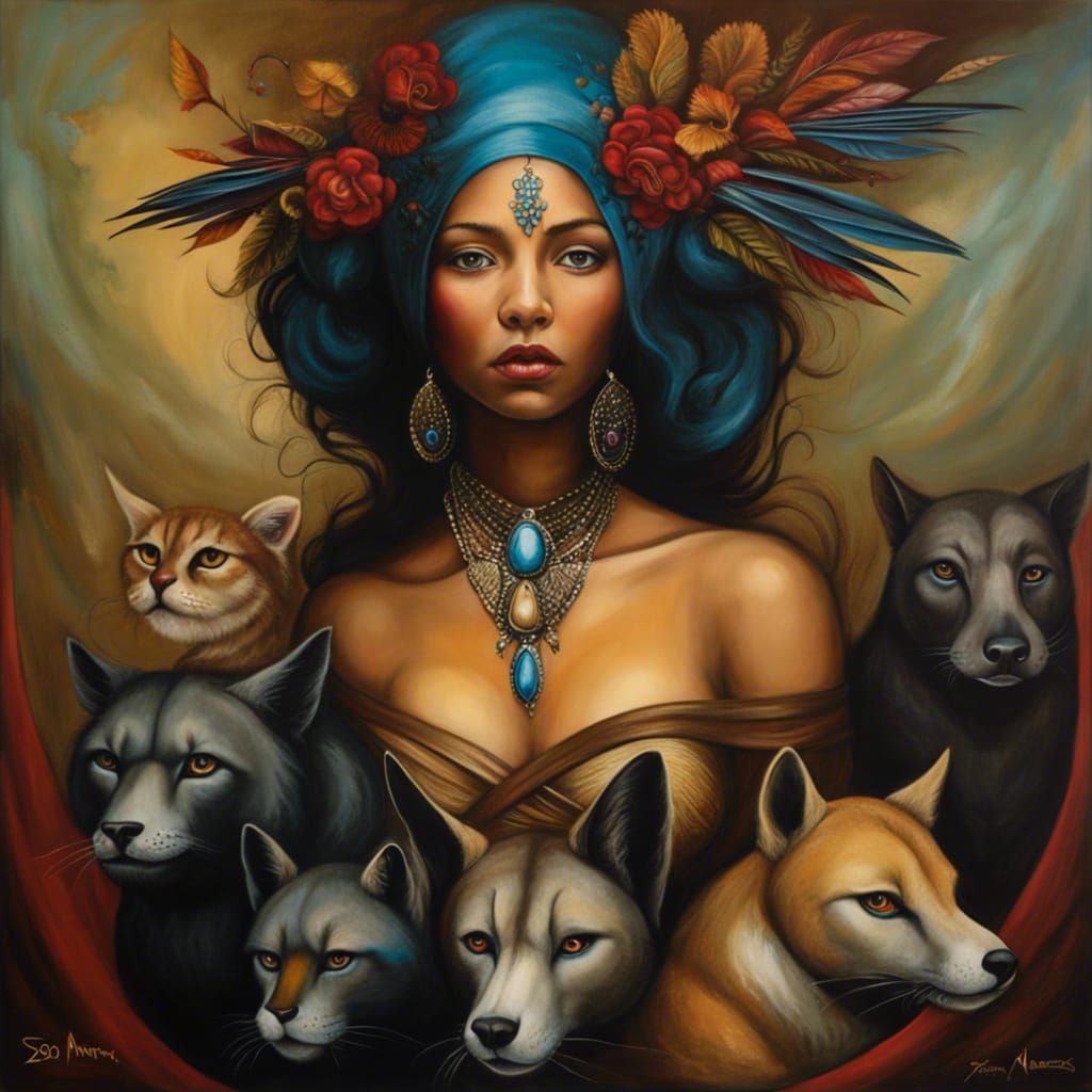 Primal Princess Portrait in Esao Andrews Style