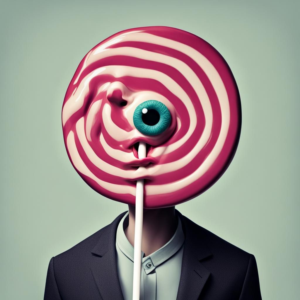 Surreal Lollipop Consuming Human