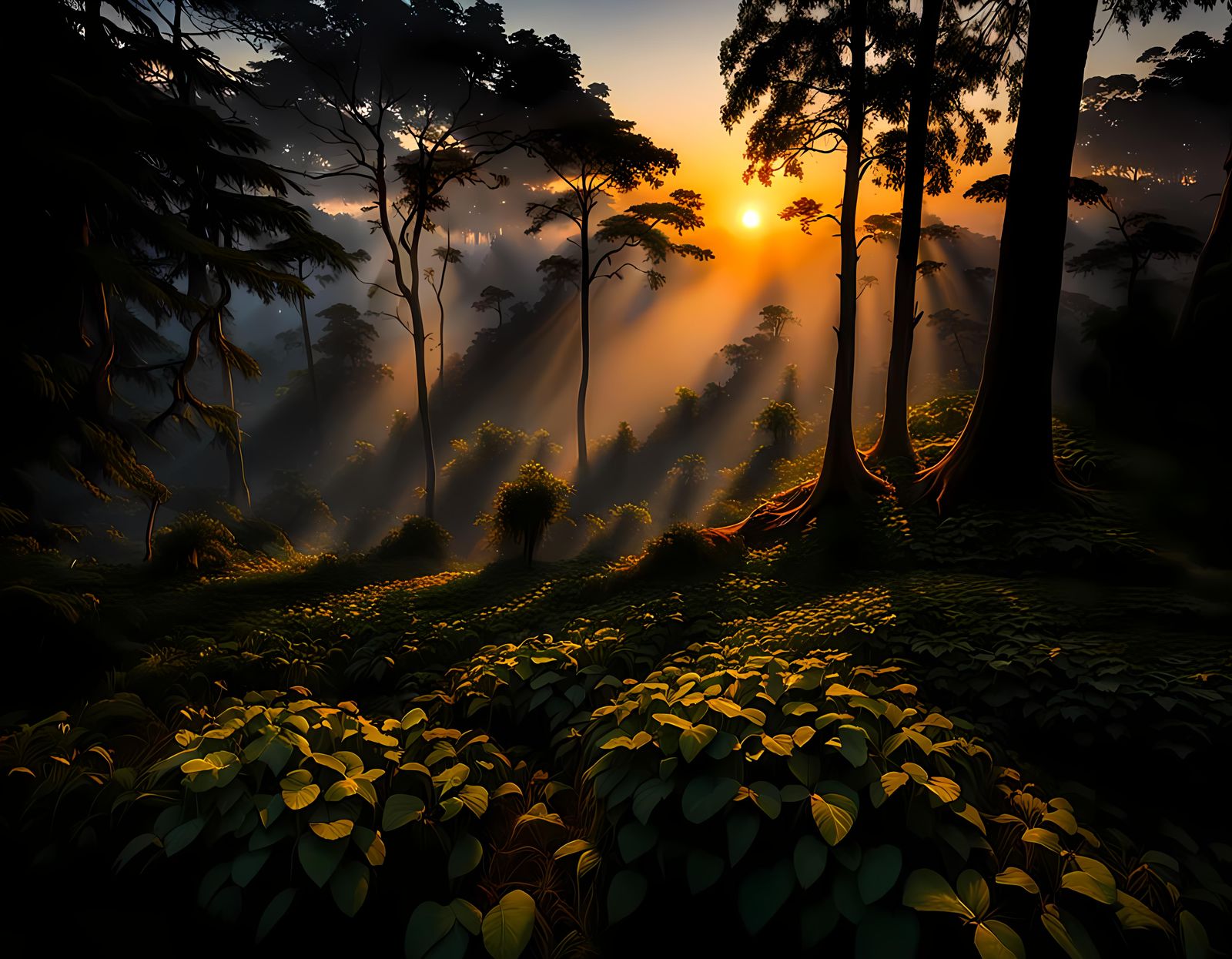 Eerie Board Game in Misty Forest at Twilight