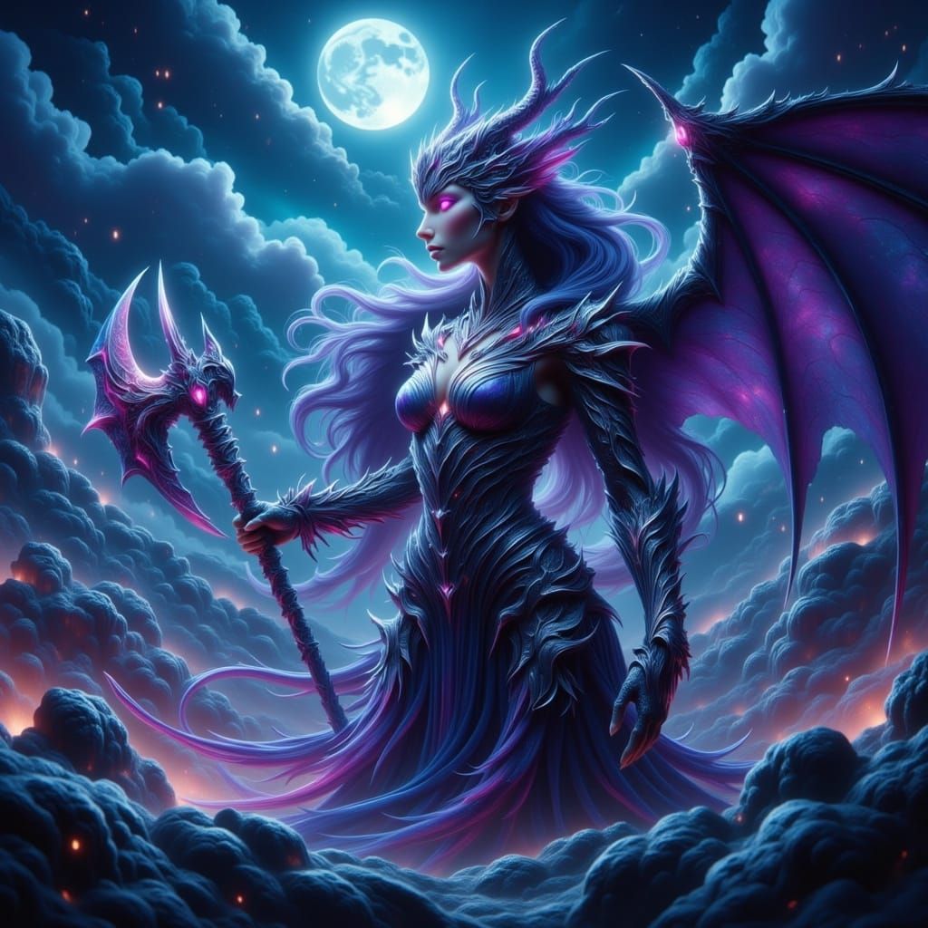 Dragon Warrior in Steampunk Armor on Battlefield